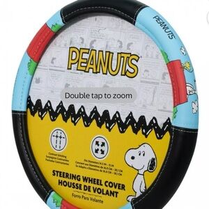 Peanuts Snoopy Steering Wheel Cover - Black, Light Blue, Yellow